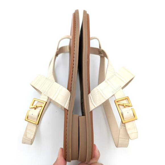 Franco Sarto Gabby Slingback Flat Sandals Ivory Women's Size US10M EU41 - Picture 10 of 11